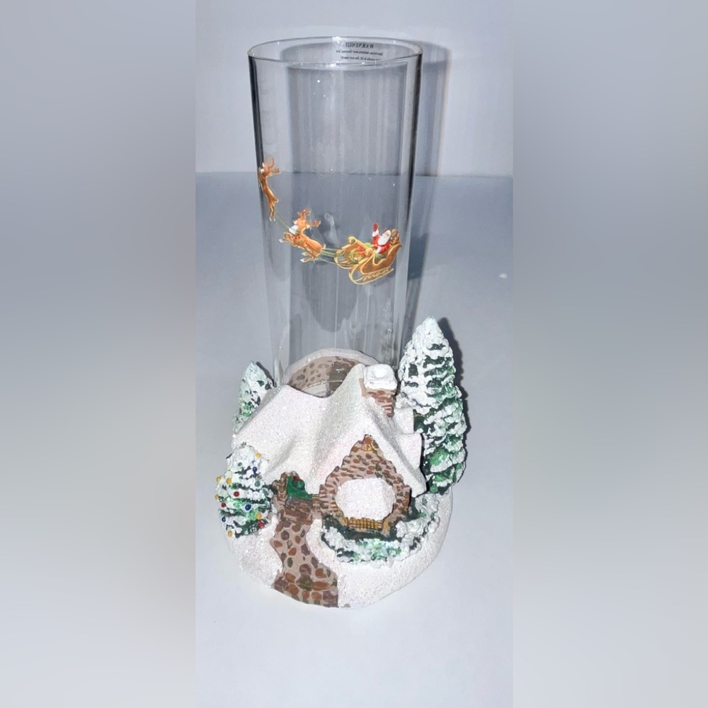 2005 Thomas Kinkade Memories of Christmas Teleflora Candlestick Candle Holder